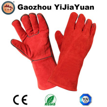 Guantes de soldadura de cuero dividido de vaca de la fábrica de Gaozhou, China con aprobación Ce